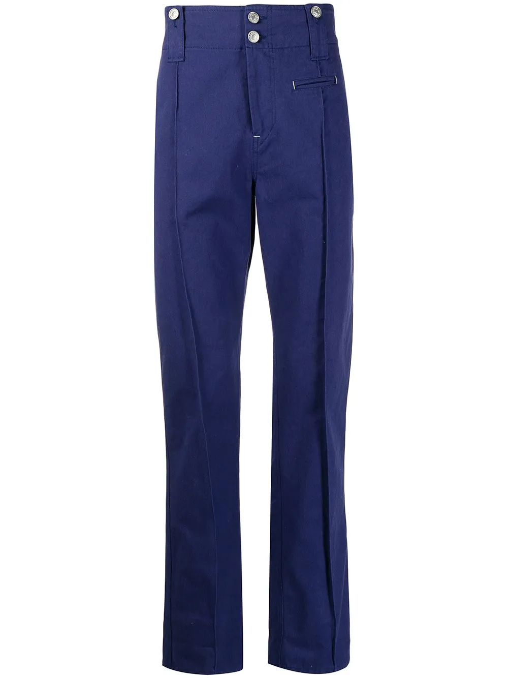 Pressed-Crease Cotton Straight Trousers cheap bottoms online shop