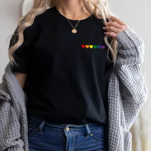 Pride Rainbow Love Heart Matching Pocket Logo T-Shirt - Black maternity dresses promo