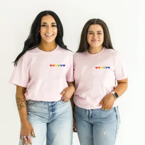 Pride Rainbow Love Heart Pocket Logo Matching T-Shirt - Pink pregnancy jeans best price