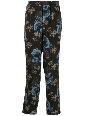 Printed Straight-Leg Trousers Bottoms outlet online