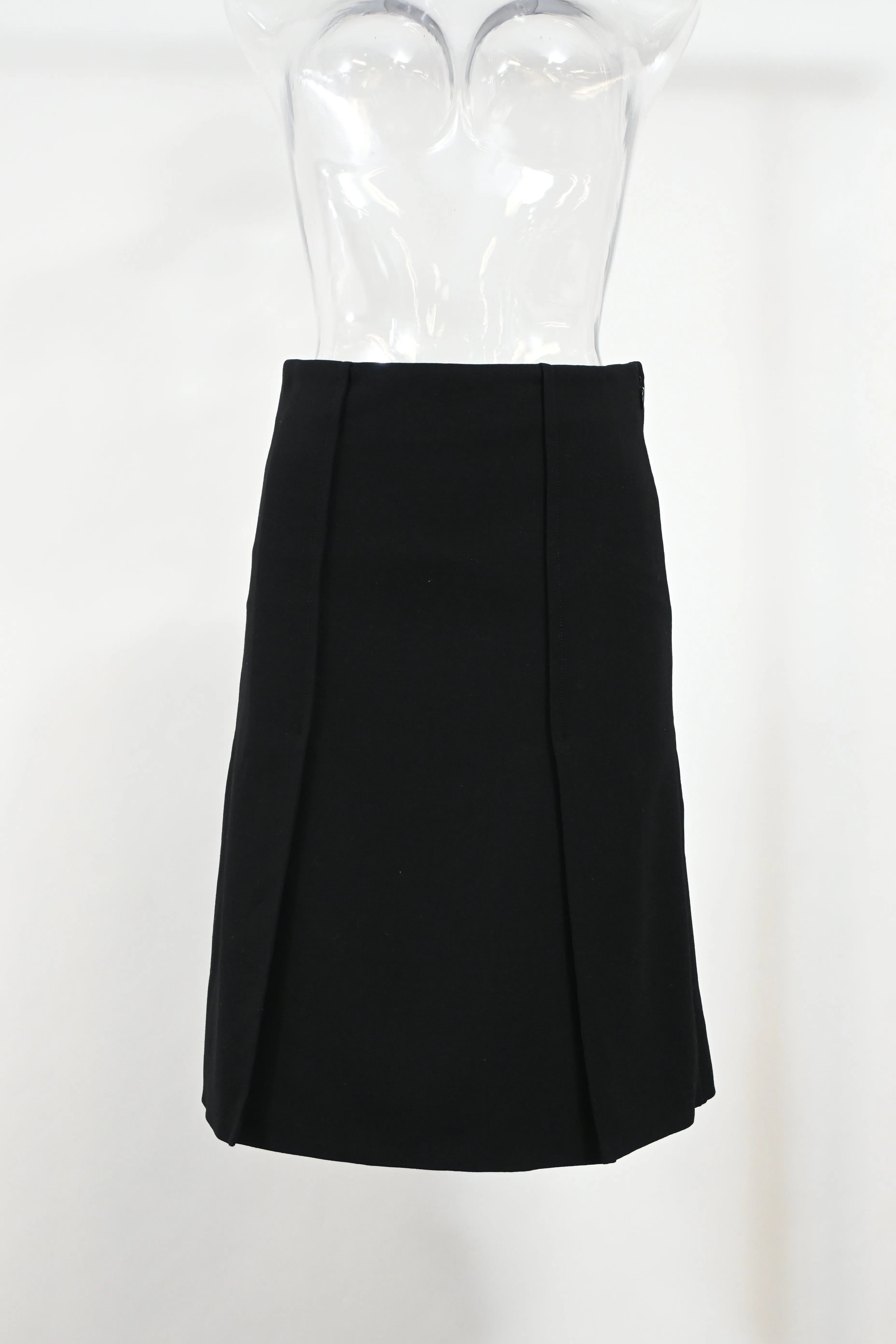 Proenza Schouler Panelled Midi A-Line Skirt in Black Wool