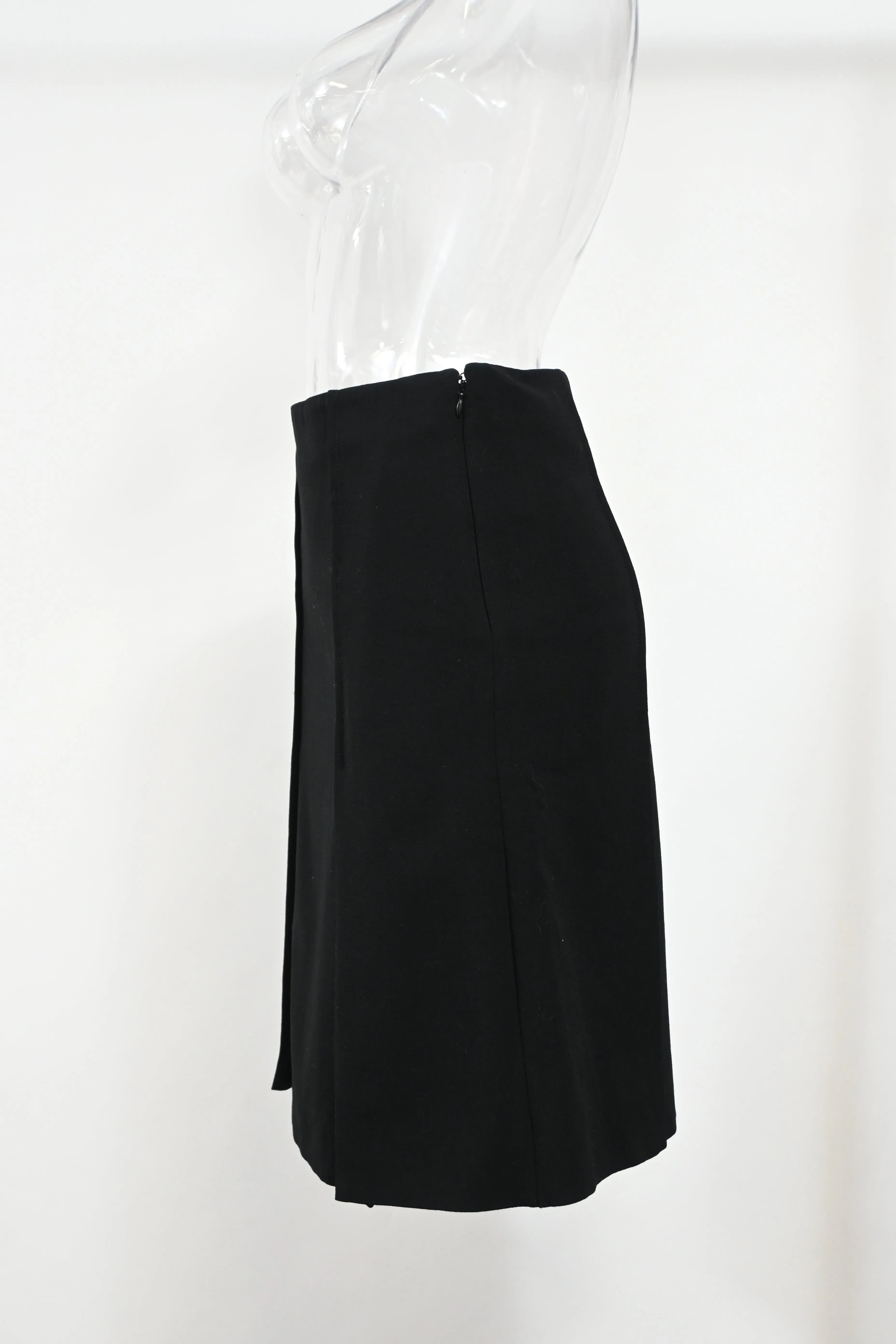 Proenza Schouler Panelled Midi A-Line Skirt in Black Wool