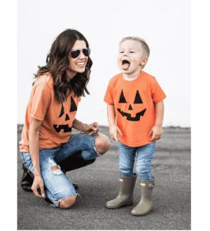 Pumpkin Face Family Matching Tee's - Orange - (MRK X) dad hats promo code