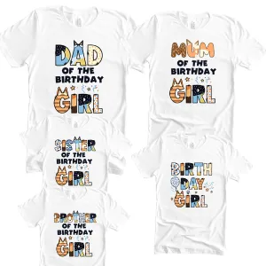 Puppy Dog Birthday Girl Family Matching T-Shirts daddy outfits clearance