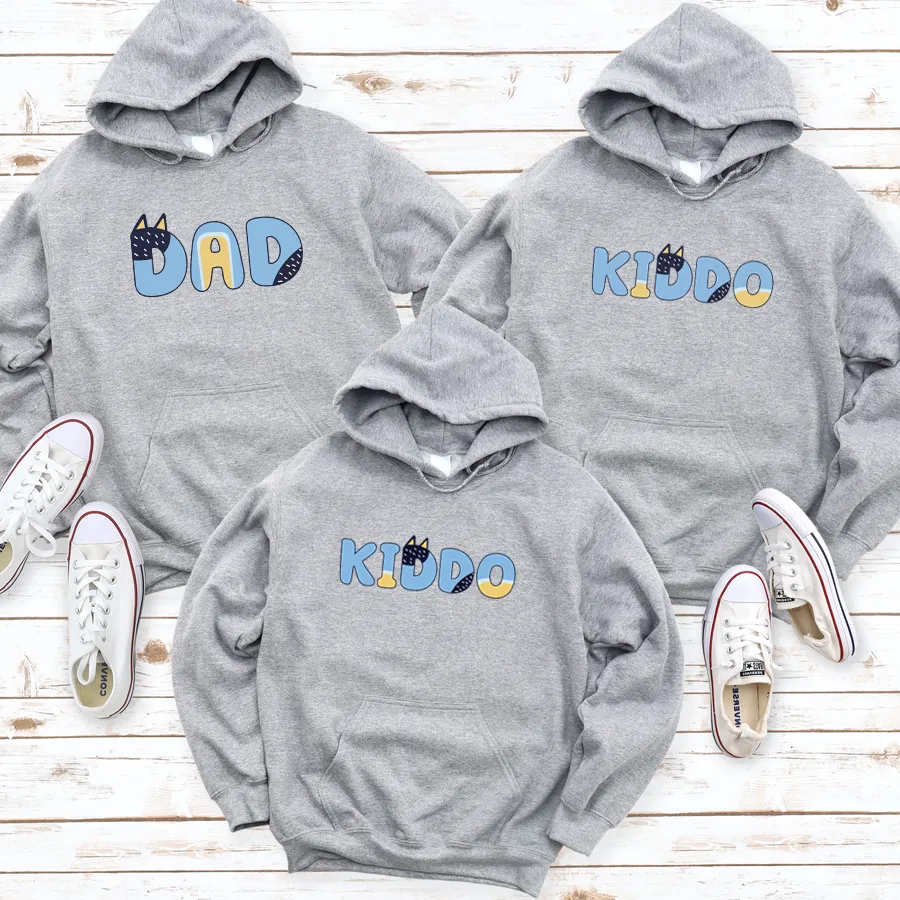 Puppy Dog - Dad and Kiddo Matching Hoodies mens dad clothes online