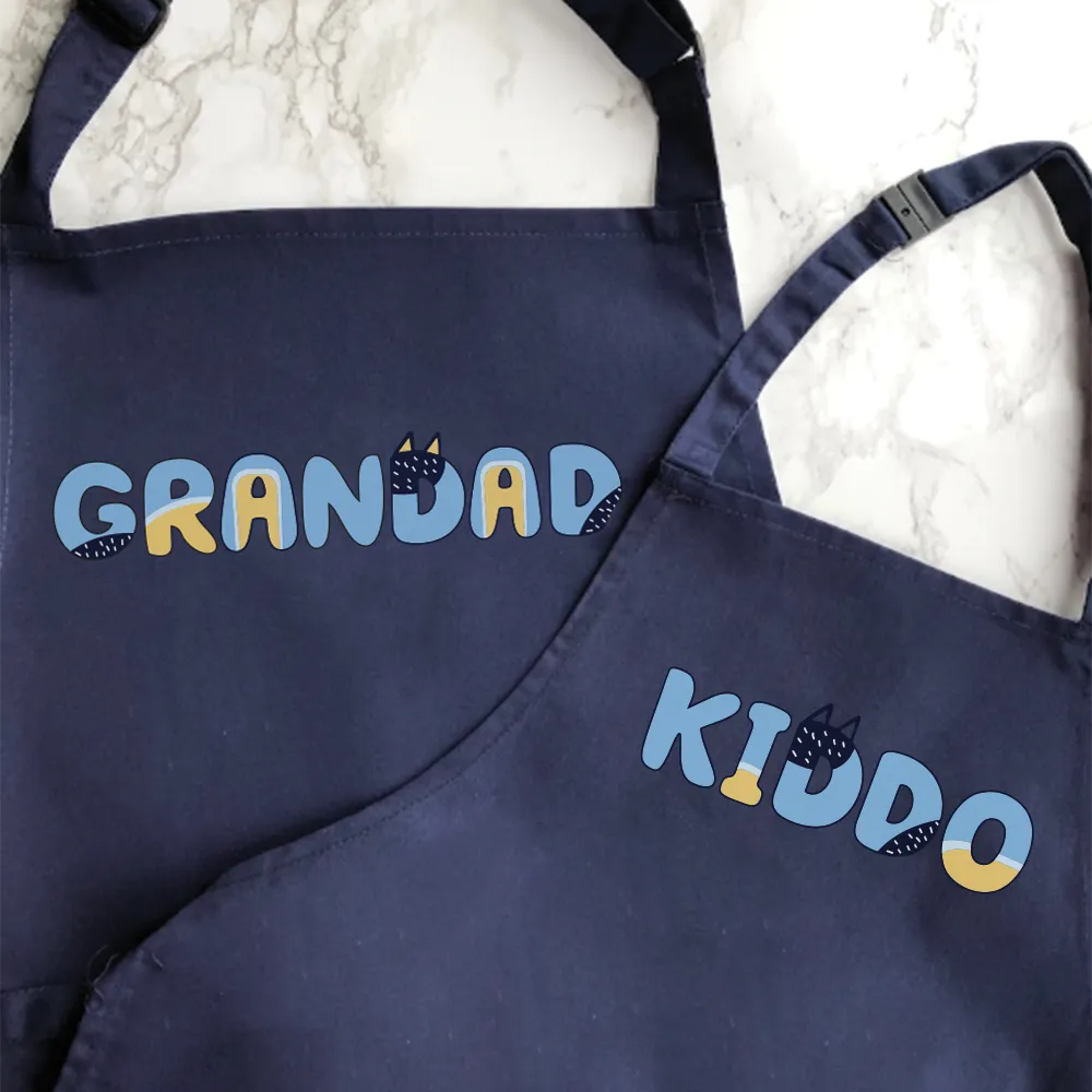 Puppy Dog - Grandad & Kiddo Matching Aprons mens dad clothes online