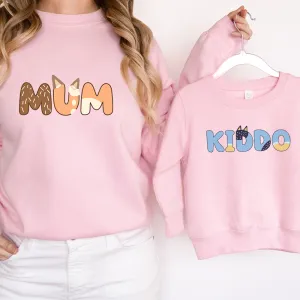 Puppy Dog Mum & Kiddo Matching Sweatshirts baby bump outfits discount