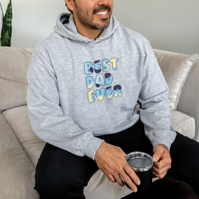 Puppy Dog - Best Dad Ever Heather Grey Hoodie dad jeans best price