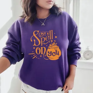 Put A Spell On You Halloween Sweatshirt mum jeans promo