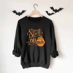 Put A Spell On You Halloween Sweatshirt mum jeans promo