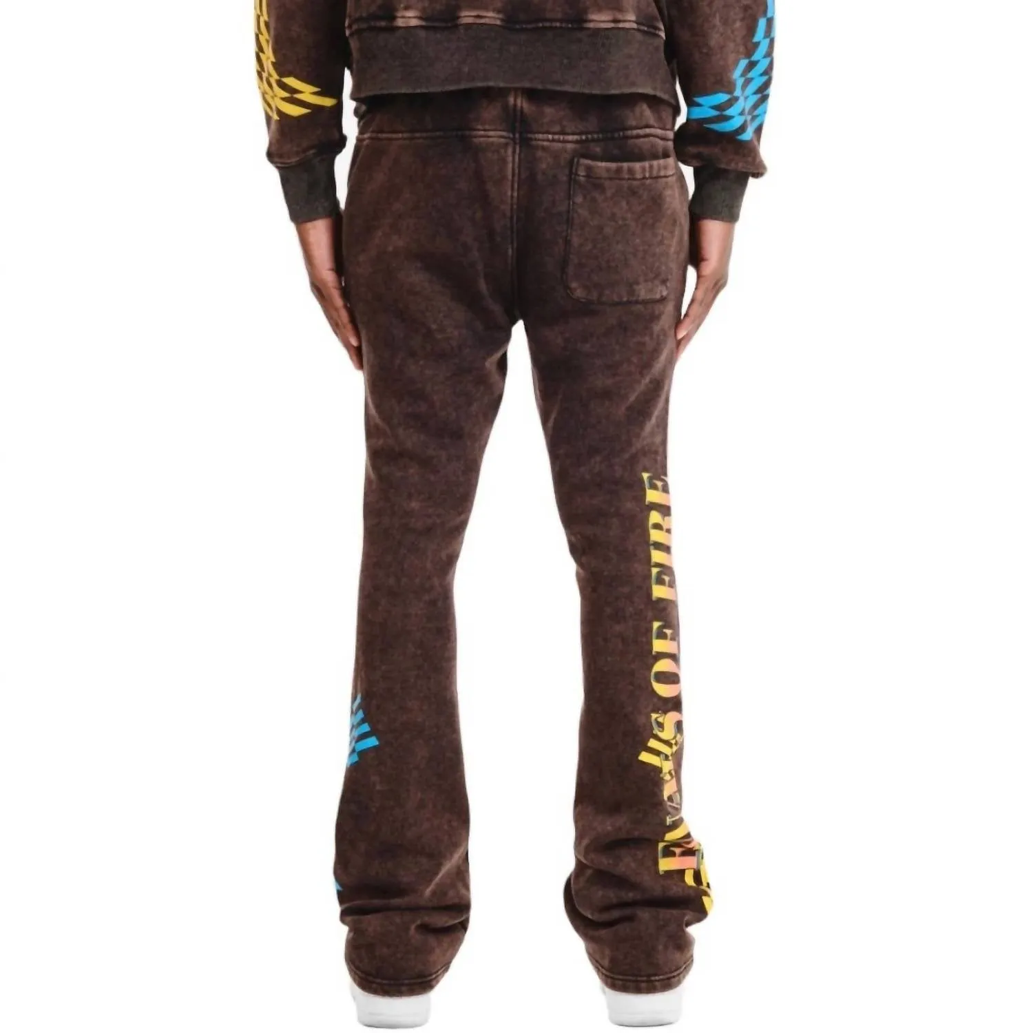 Racing Stacked Pants In Black