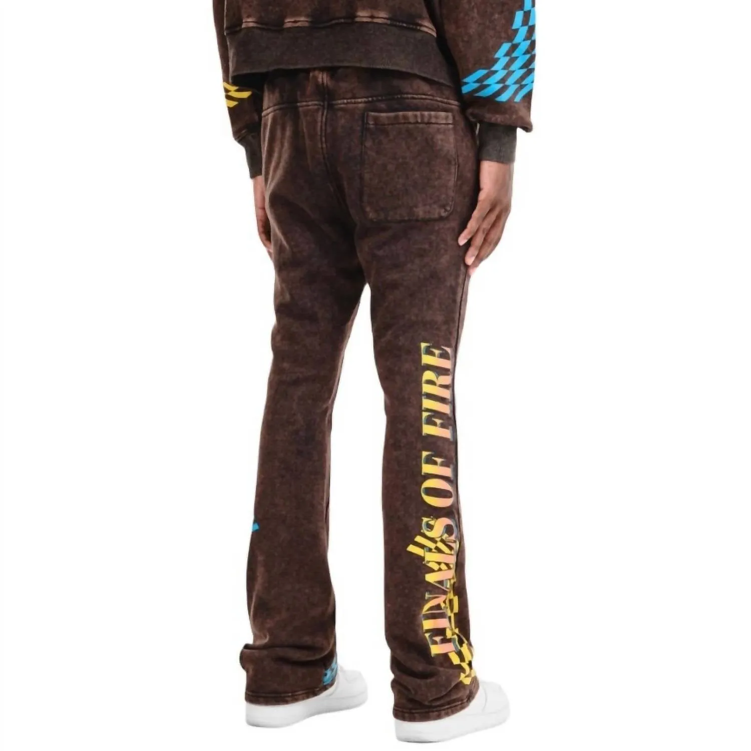 Racing Stacked Pants In Black