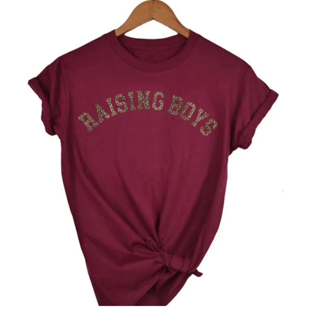 Raising Boys Leopard Tee (MRK X) mum blouses clearance