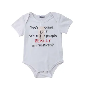Really My Relatives? White Bodysuit (3-24 Months) (MRK X) cheap baby clothes online