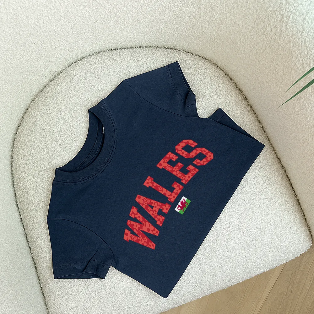 Red Floral Wales Graphic T-Shirt