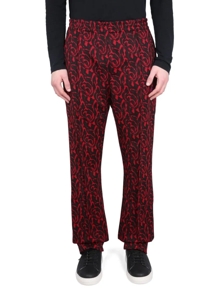 Red Pants With Logo And Pattern