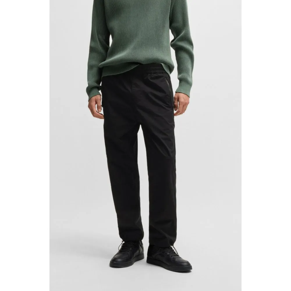 Regular-fit trousers in paper-touch cotton