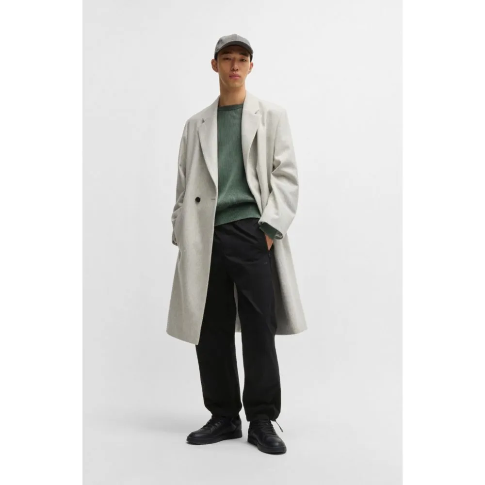 Regular-fit trousers in paper-touch cotton