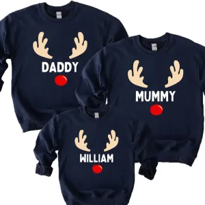 Reindeer Family Matching Christmas Sweatshirts breastfeeding tops cheap