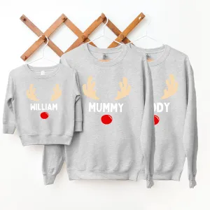 Reindeer Family Matching Christmas Sweatshirts breastfeeding tops cheap