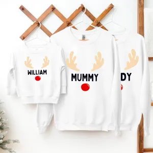 Reindeer Family Matching Christmas Sweatshirts breastfeeding tops cheap