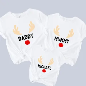 Reindeer Family Matching Christmas T-Shirts dad hats promo code
