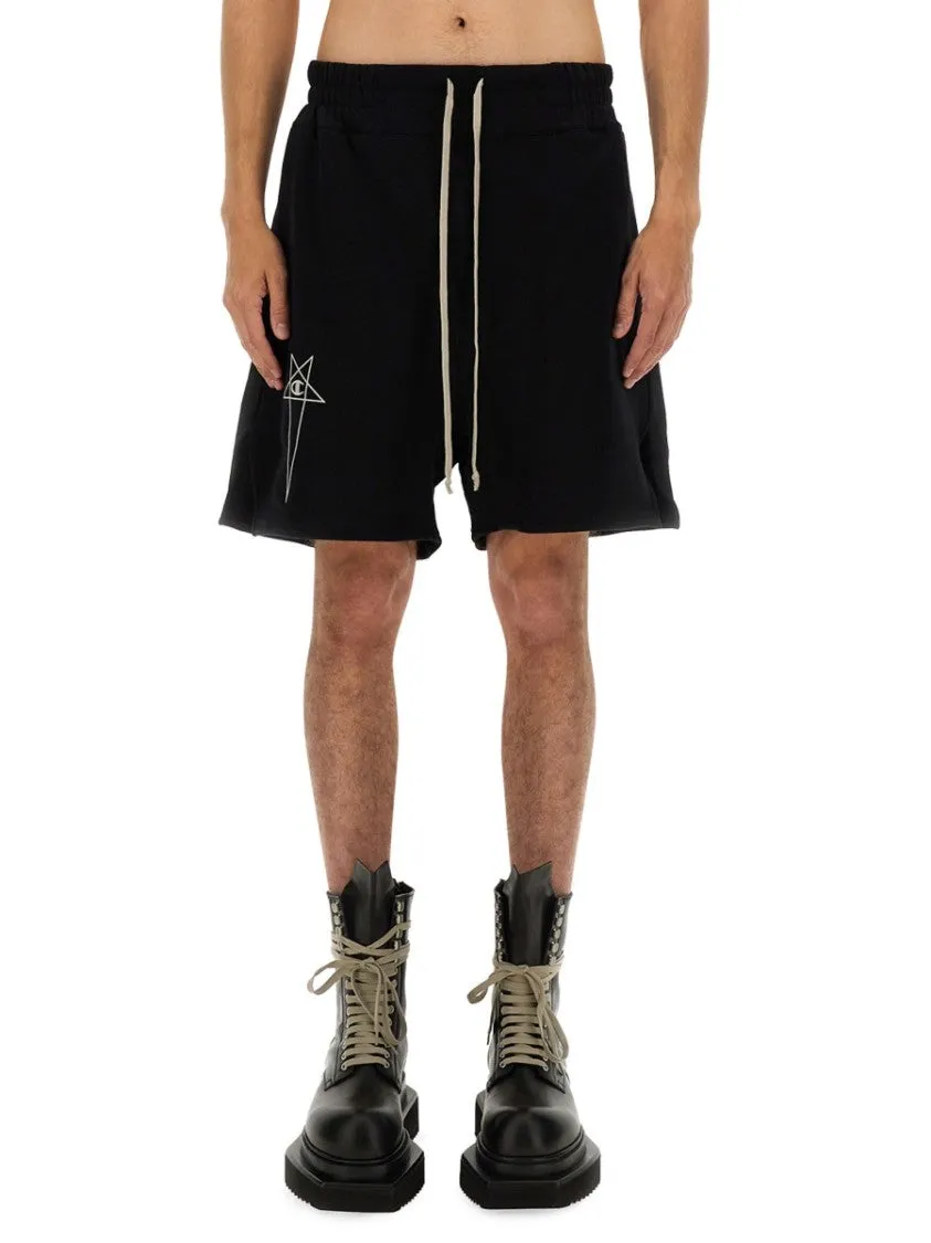 Relaxed-Fit Black Cotton Shorts