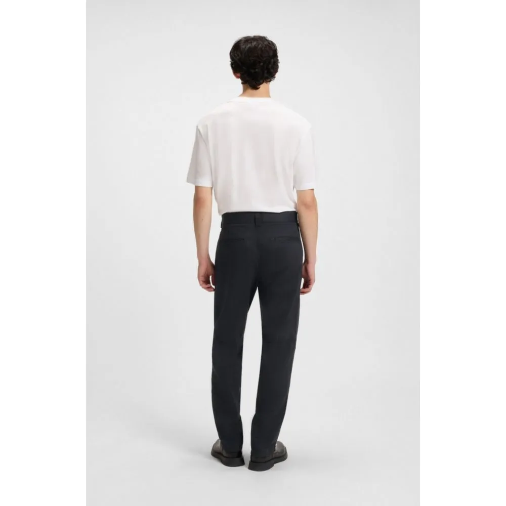 Relaxed-fit trousers in mercerized herringbone cotton