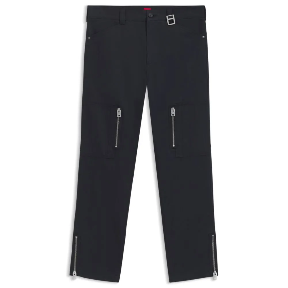 Relaxed-fit trousers in mercerized herringbone cotton
