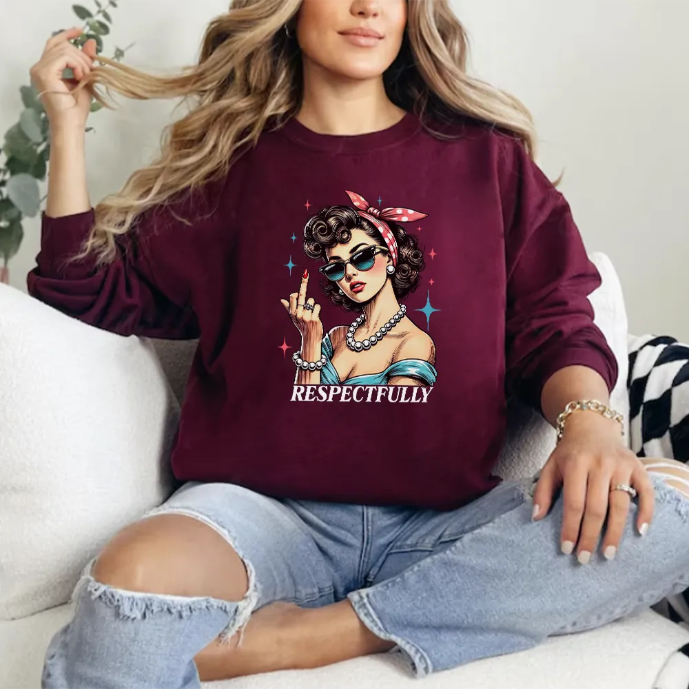 Respectfully... Sweatshirt mum jeans promo