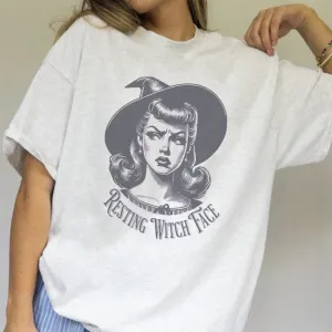 Resting Witch Face Retro Women's Halloween T-Shirt pregnancy jeans best price