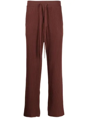 Ribbed Straight-Leg Trousers cheap bottoms online shop
