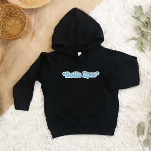 Rolls Eyes Slogan Kids Black Hoodie girls skirts clearance