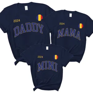 Romania Gameday Daddy, Mama & Mini T-Shirts - Navy daddy outfits clearance