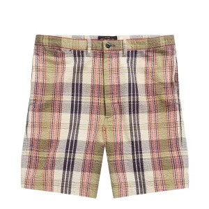RRL by Ralph Lauren Officer Seersucker Madras Short Multi Blue mens shorts outlet store