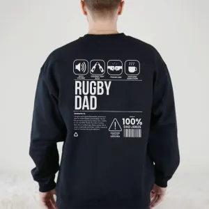 Rugby Dad Ingredients Front & Back Graphic Sweatshirt dad bod shirts discount
