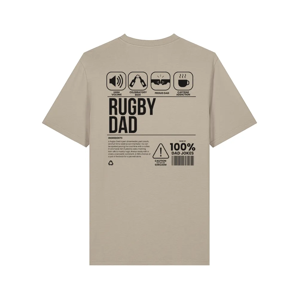 Rugby Dad Ingredients Front & Back Graphic T-Shirt