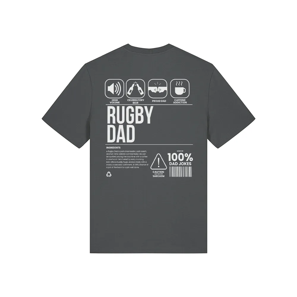 Rugby Dad Ingredients Front & Back Graphic T-Shirt dad hats promo code