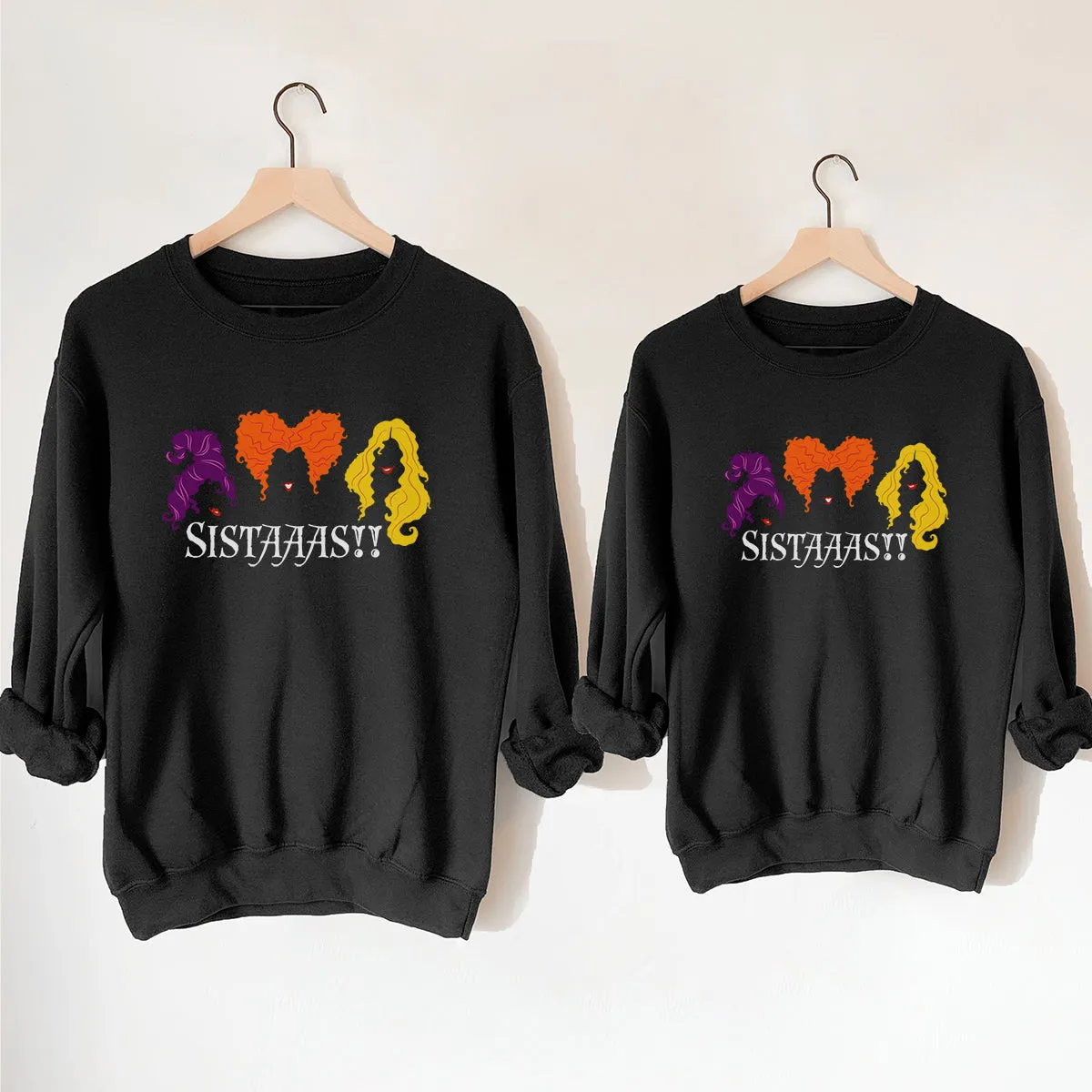 Sanderson Sisters Matching Halloween Black Sweatshirts maternity wear outlet