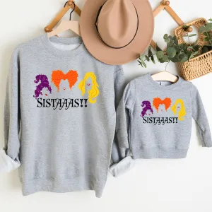Sanderson Sisters Matching Halloween Grey Sweatshirts baby bump outfits discount