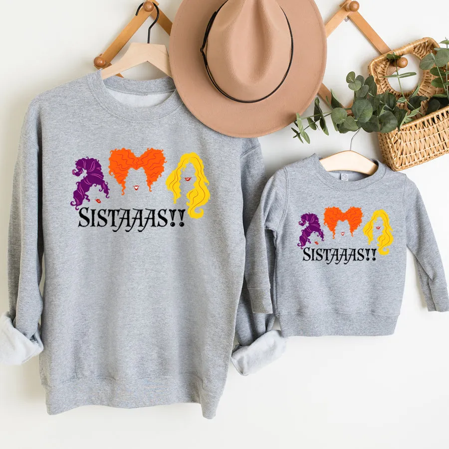 Sanderson Sisters Matching Halloween Grey Sweatshirts maternity wear outlet