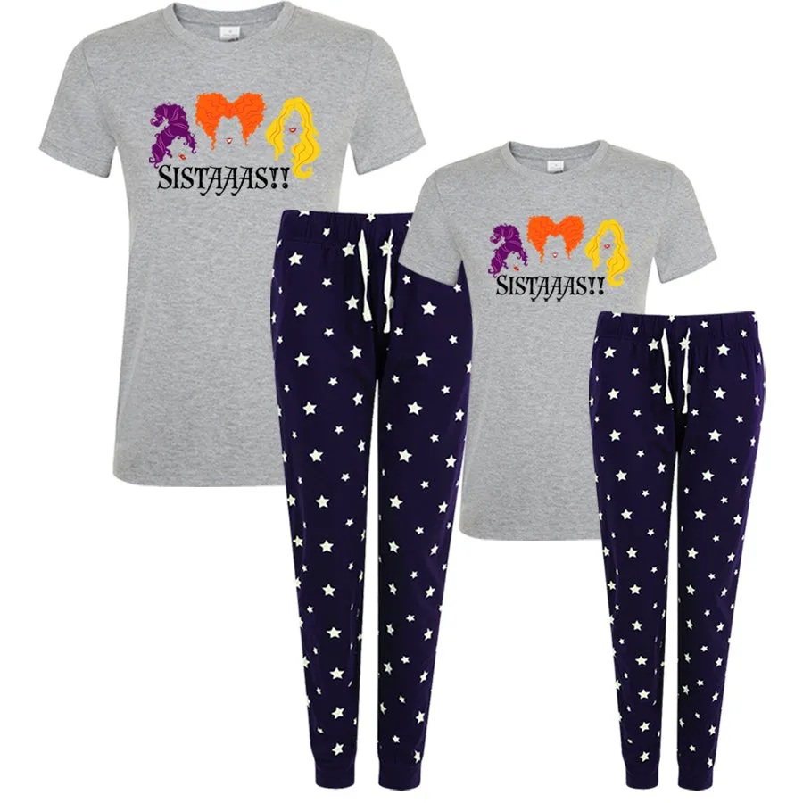 Sanderson Sisters Matching Halloween Navy Star Pyjamas pregnancy clothes clearance