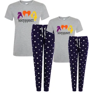 Sanderson Sisters Matching Halloween Navy Star Pyjamas pregnancy clothes clearance