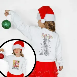 Santa Claus World Tour Front & Back Kids Sweatshirt discount girls tops