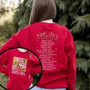 Santa Claus World Tour Front & Back Kids Sweatshirt discount girls tops