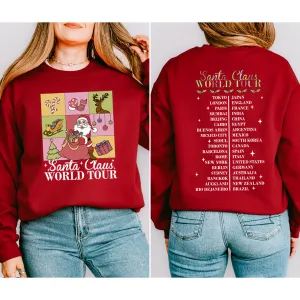 Santa Claus World Tour Front & Back Sweatshirt mum jeans promo