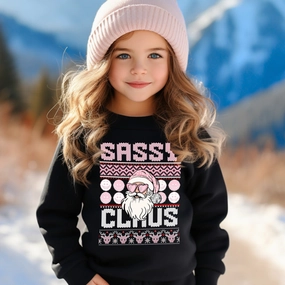 Sassy Claus Sweatshirt discount girls tops