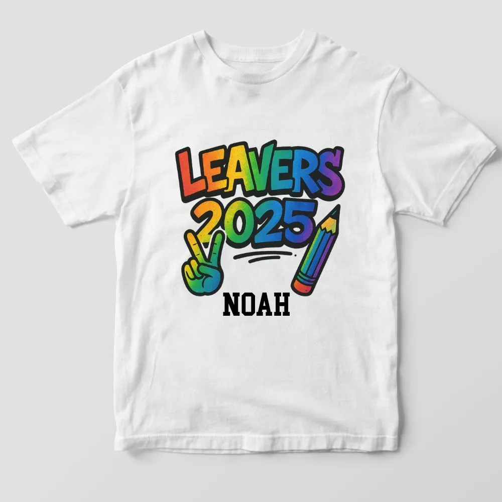 School Leavers 2025 Personalised White Tee