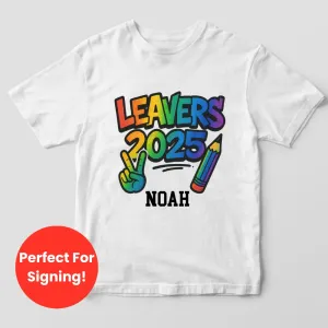 School Leavers 2025 Personalised White Tee girls pajamas promo