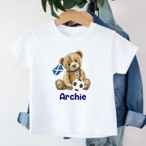 Scotland Bear Personalised Kids T-Shirt girls jeans best deals